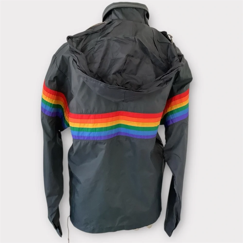 Vintage OP Windbreaker with Rainbow Stripes - Picture 3 of 6
